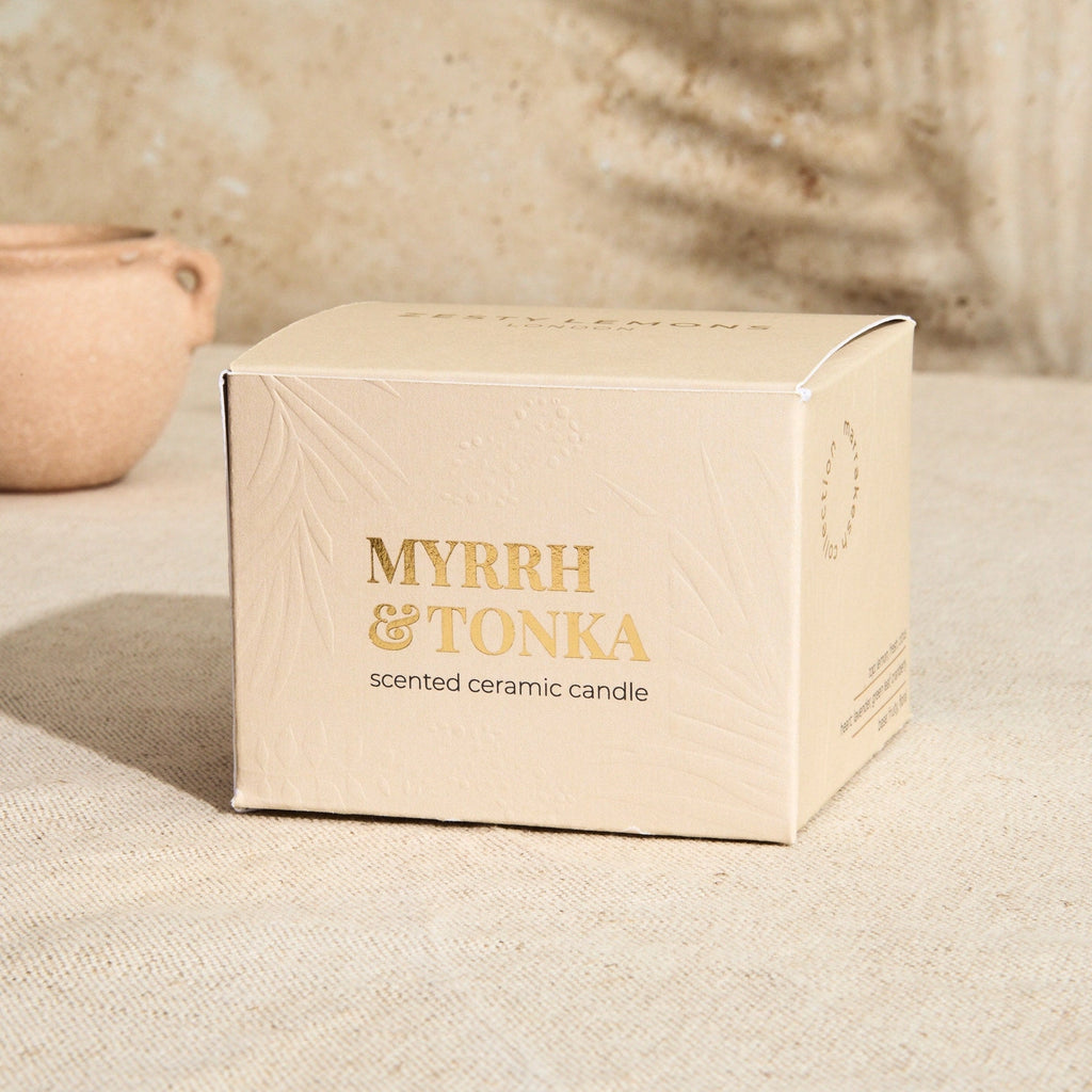Marrakesh Sandstone Pottery Candle - Myrrh and Tonka