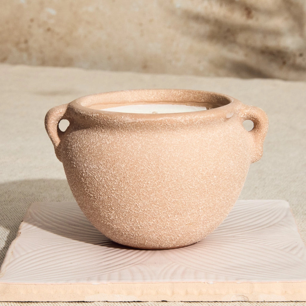 Marrakesh Sandstone Pottery Candle - Myrrh and Tonka