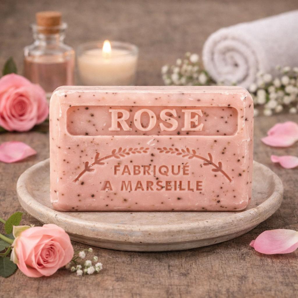 Marseille French Soap Crushed Rose 125g | Annie Mo's