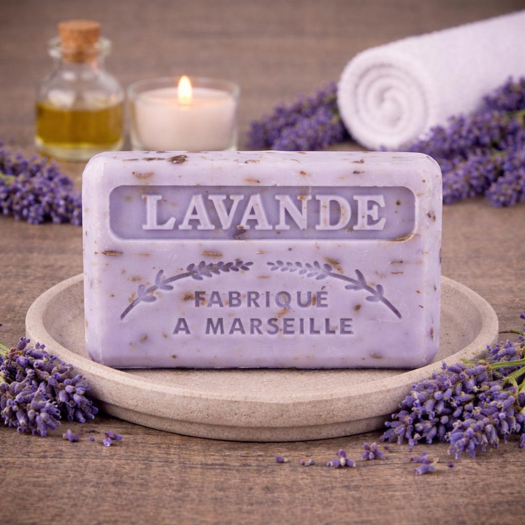 Marseille French Soap Lavender Flowers 125g | Annie Mo's
