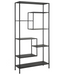 Matt Black Metal Display Bookcase 200cm