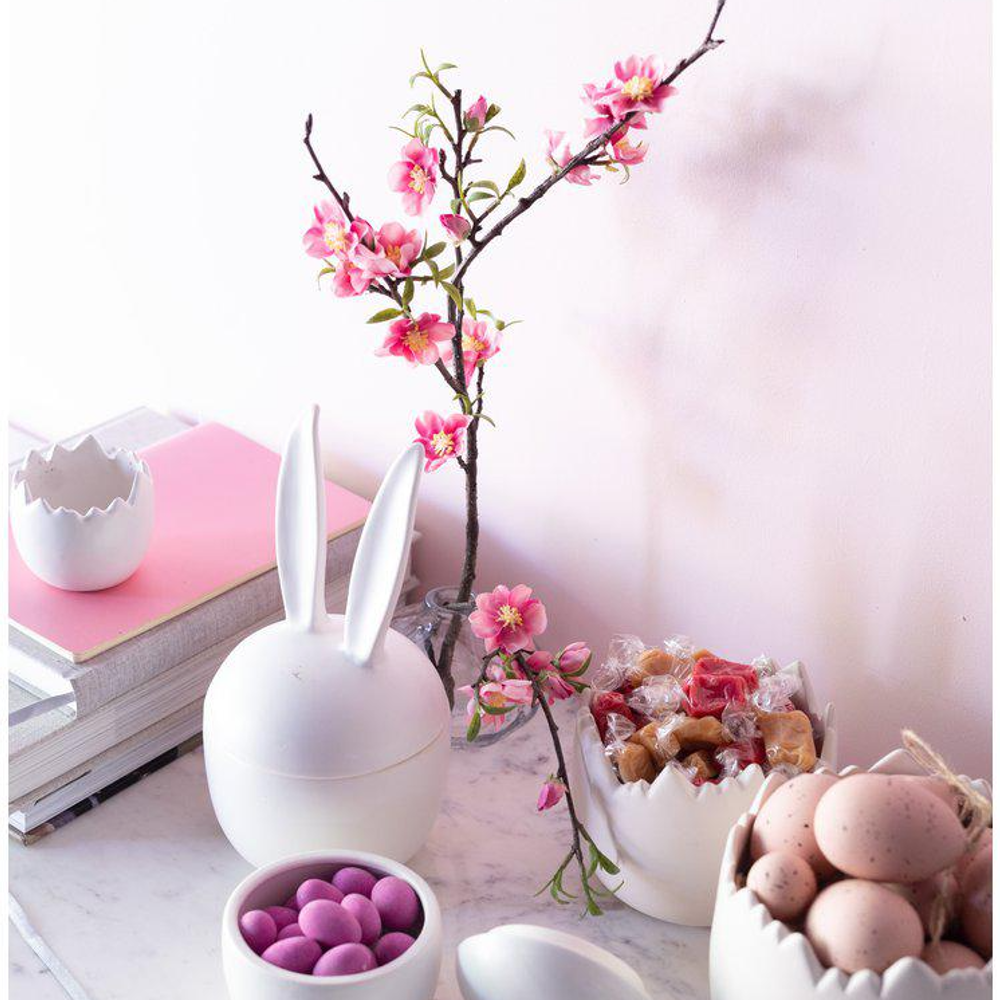 Matt White Ceramic Rabbit Ears Easter Pot