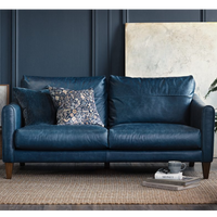 Mayfield Two Seat Sofa in Kodak Blue Leather