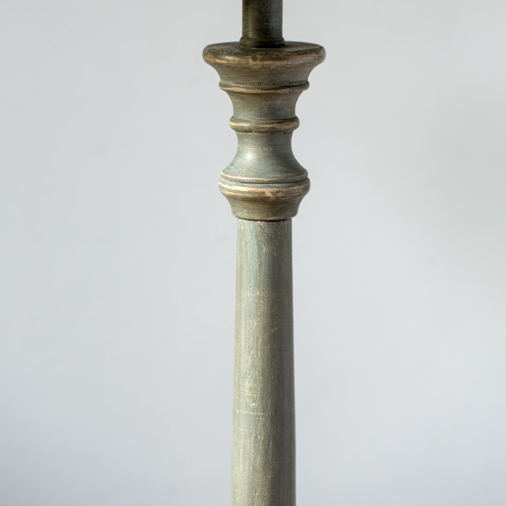 Mayling Antique Grey Wood Lamp With Shade 68cm