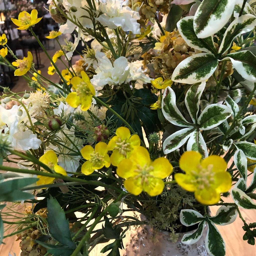 Meadow Buttercup Spray with Leaves 70cm C