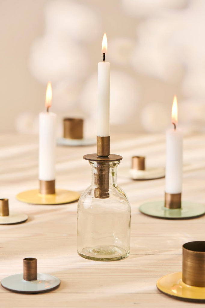 Metal Candle Holder for Taper Candles - to put in a Bottle | Annie Mo's