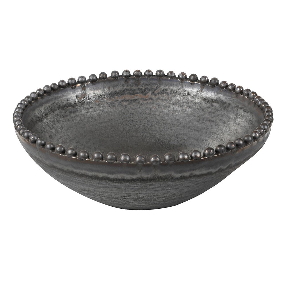 Metal Effect Beaded Bowl 40cm | Annie Mo's