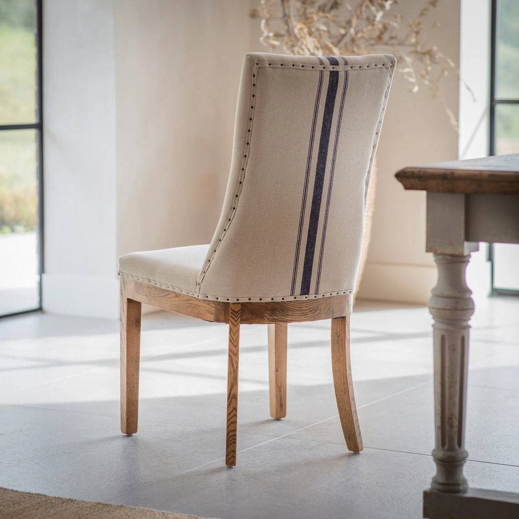 Monroe Blue Stripe Dining Chair
