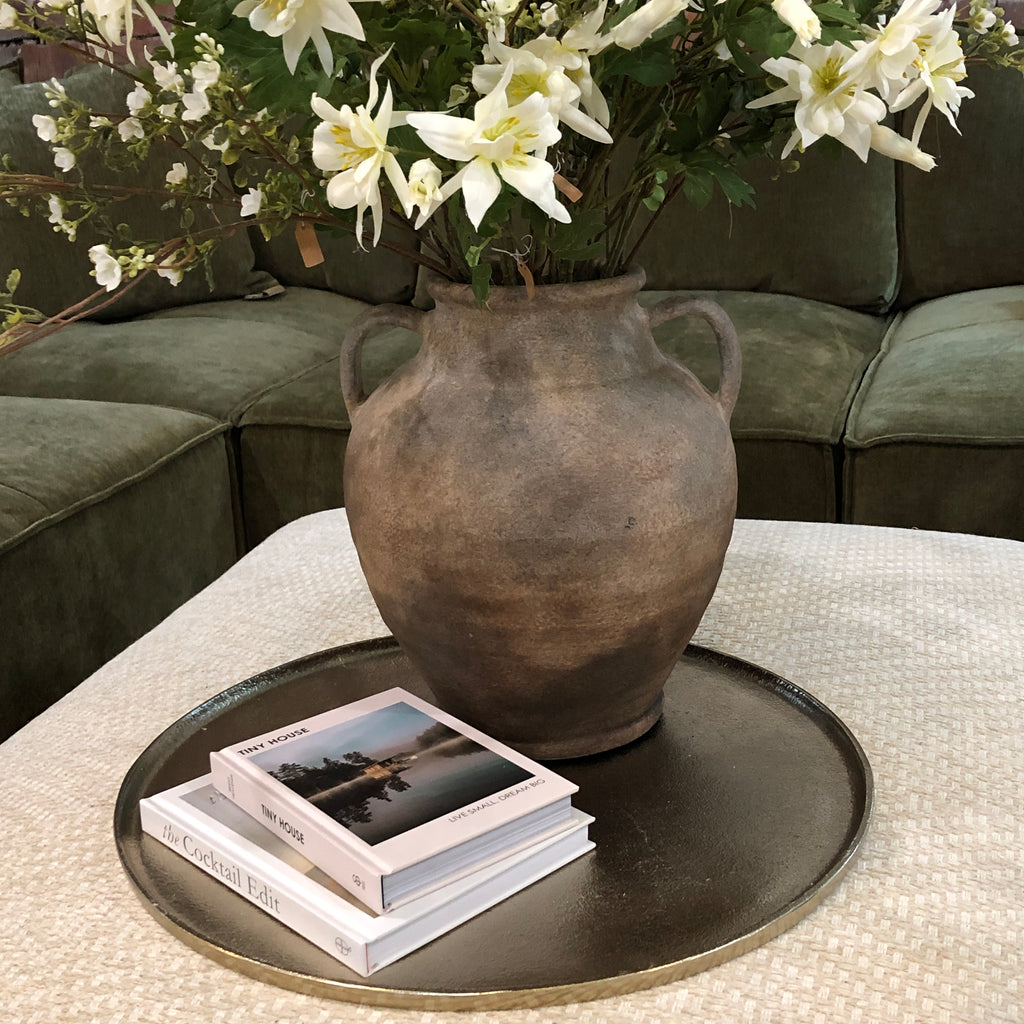 Mottled Effect Rustic Ceramic Vase 33cm D