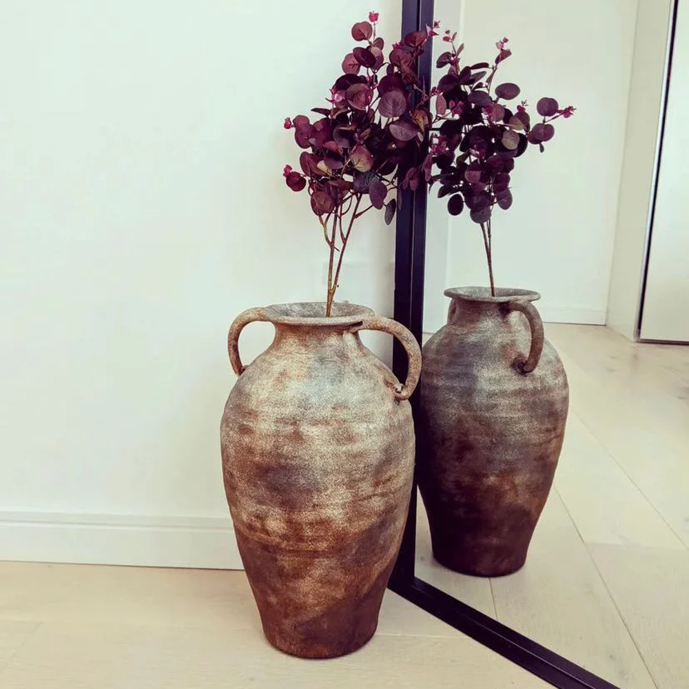 Mottled Effect Rustic Ceramic Vase 50cm D