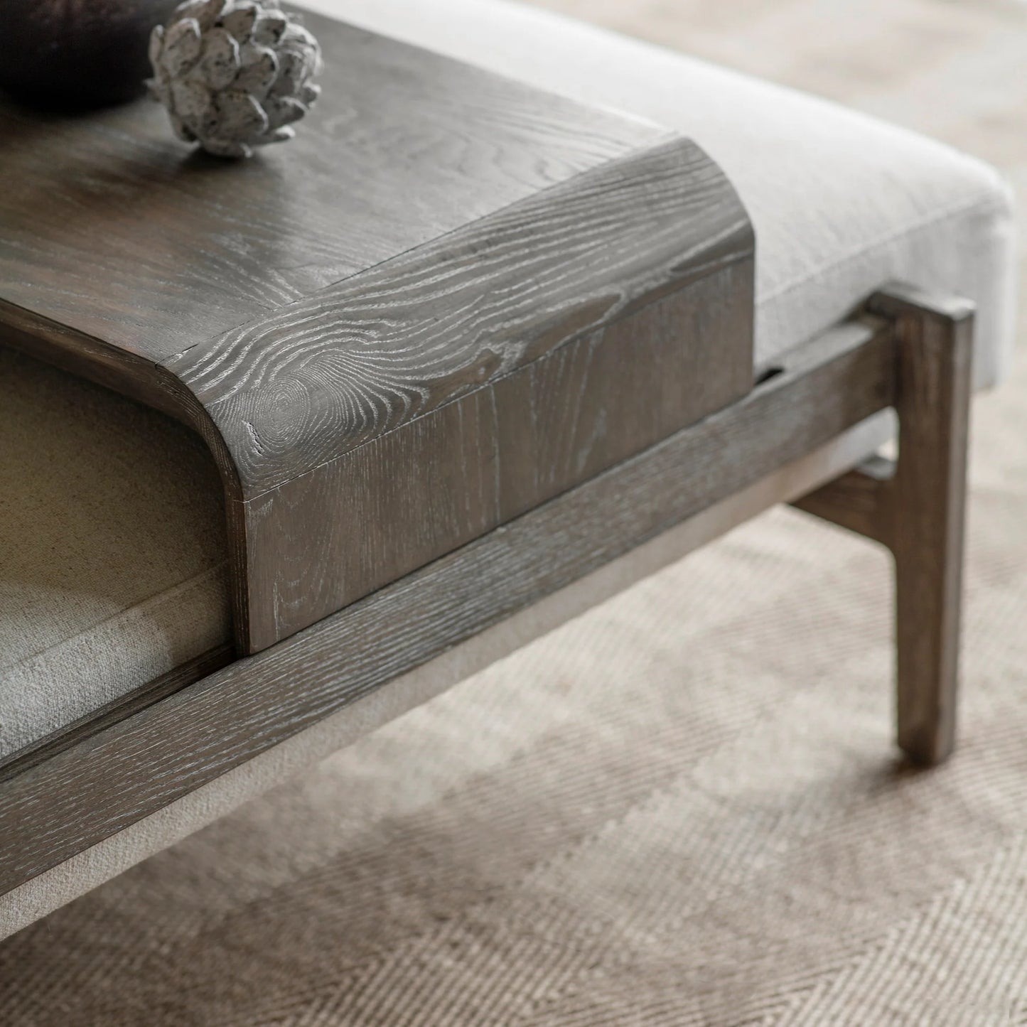 Musgrave Cotton Linen Mix Ottoman with Sliding Tray 167cm