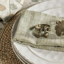 Golden Antiqued Acorn Napkin Ring