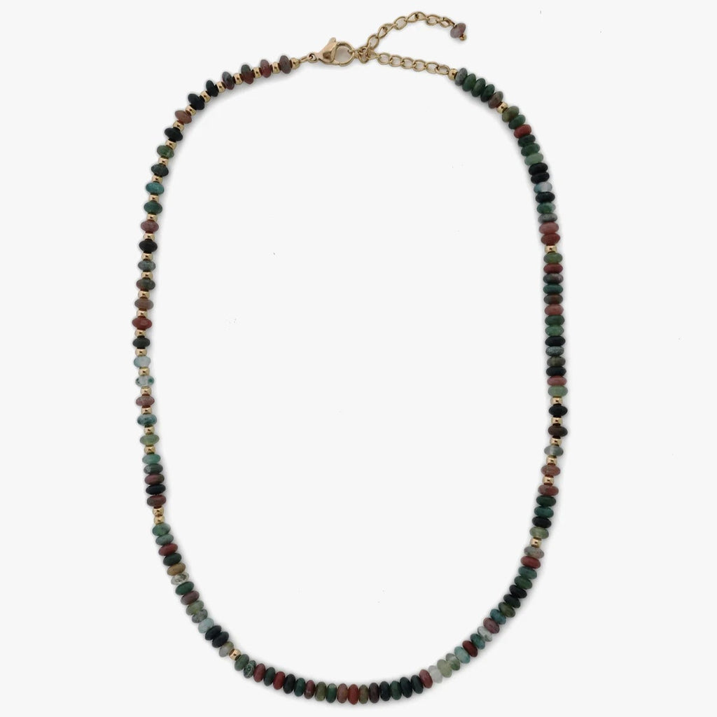Stone Beaded Necklace - Indian Agate