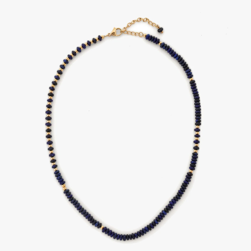 Stone Beaded Necklace - Lapis