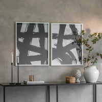 Newport Set of 2 Linear Abstract Framed Prints 75cm | Annie Mo's