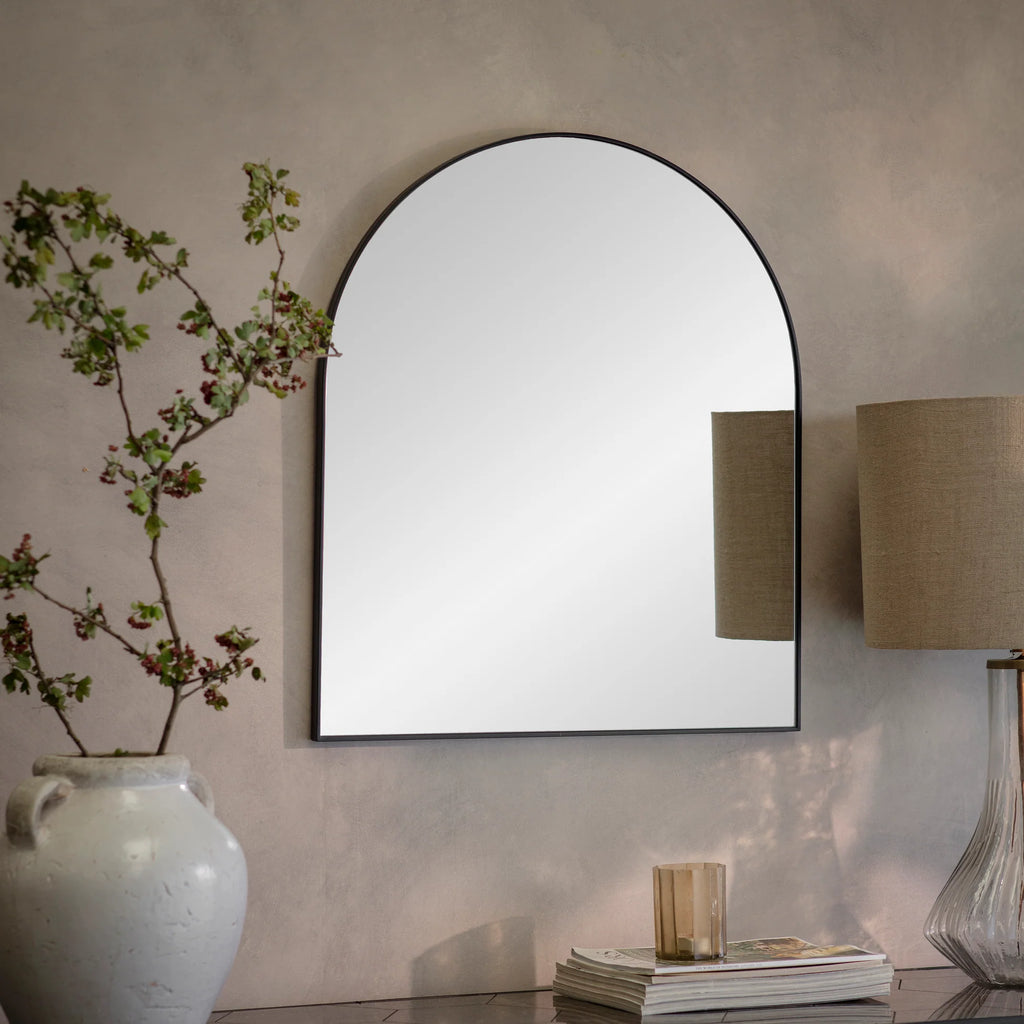 Evershot Metal Framed Arched Mirror 60cm Wide | Annie Mo's