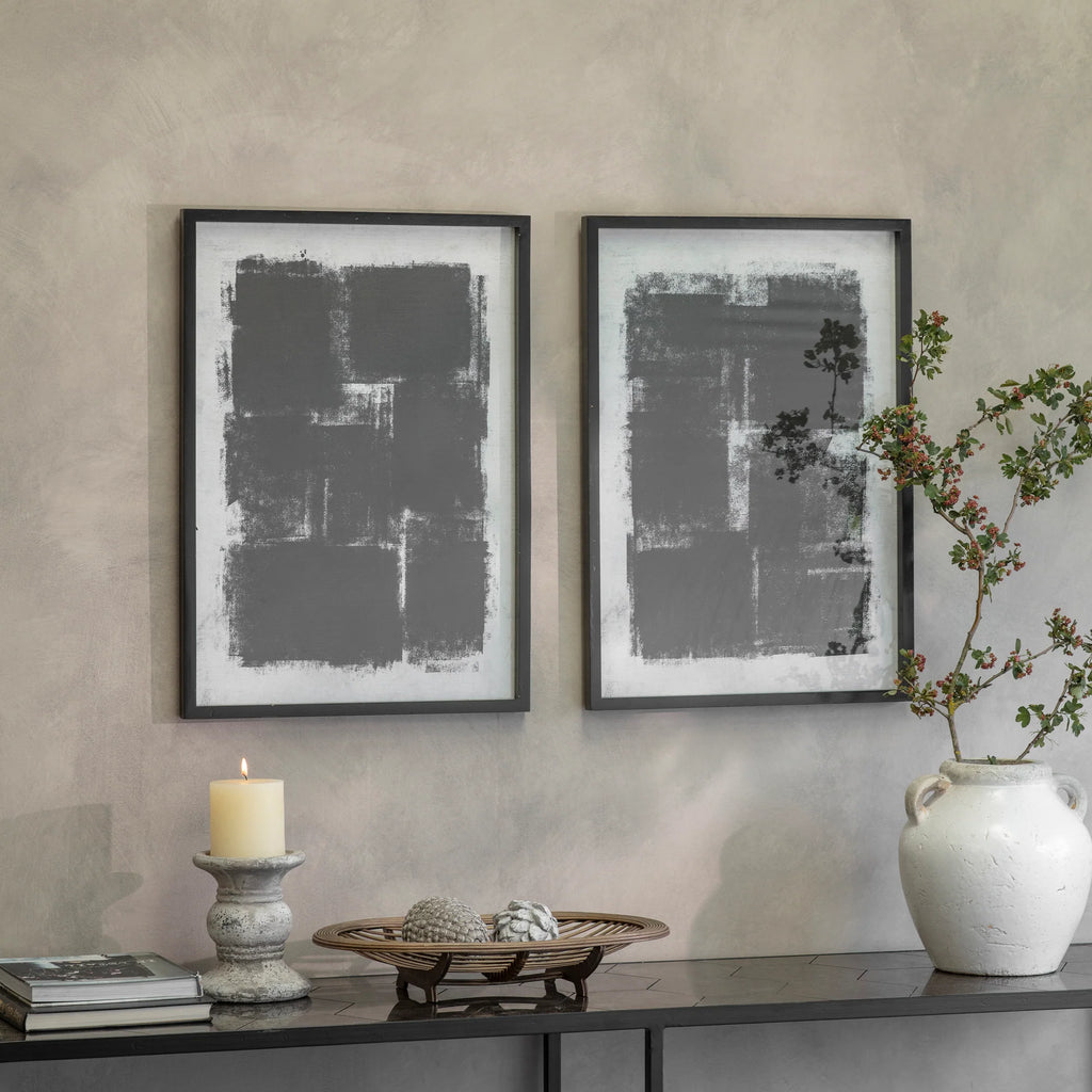 Newport Set of Two Square Abstract Framed Prints 65cm |  Annie Mo's