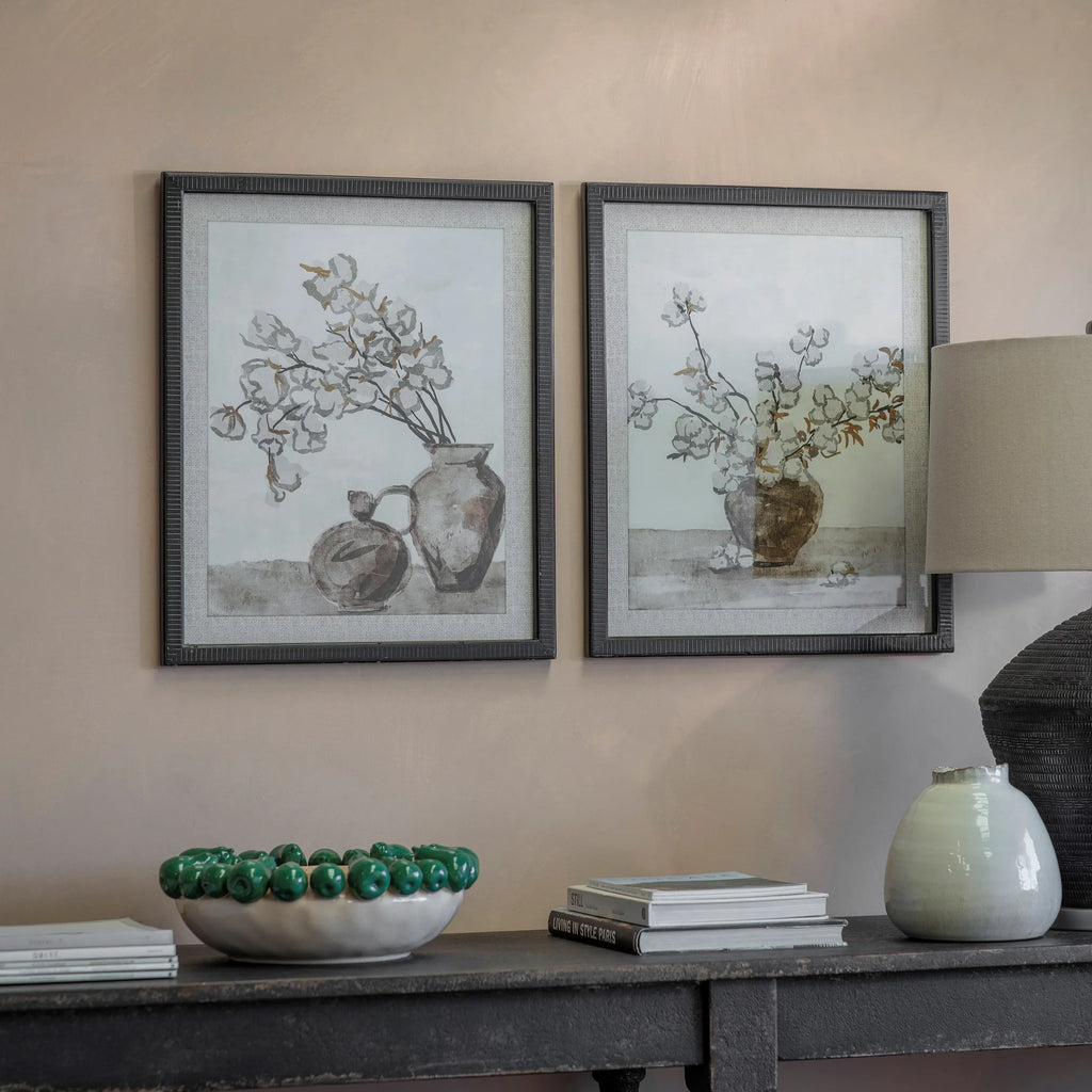 Rivington Flowers in Pot Framed Set of Two Prints 60cm | Annie Mo's