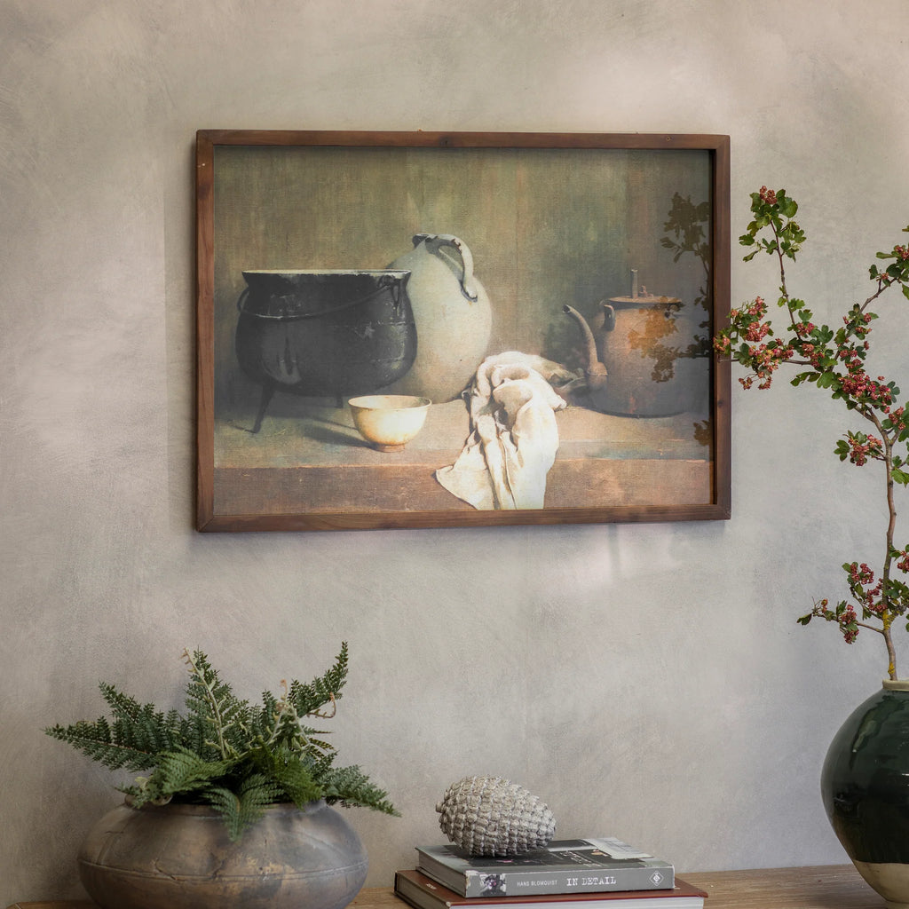 Country Kitchen Pot Framed Wall Art 70cm
