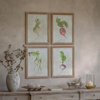 Croston Set of Four Root Vegetable Framed Prints 65cm | Annie Mo's
