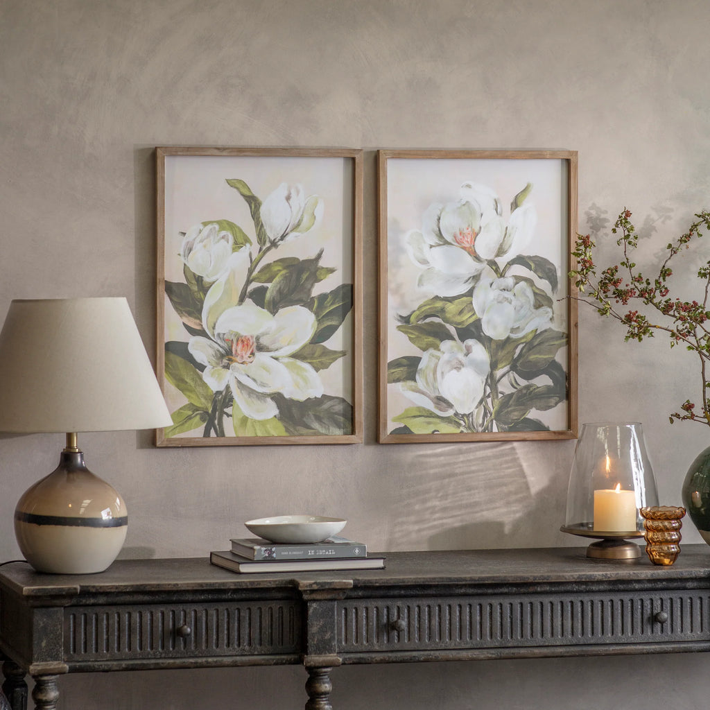 Ormington Set of Two Magnolia Framed Prints 70cm | Annie Mo's