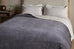 Nidra Velvet and Linen Bed Quilt - Charcoal - Size Choice