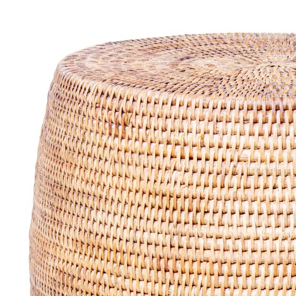 Natural Matt Rattan Round Lamp Table 45cm