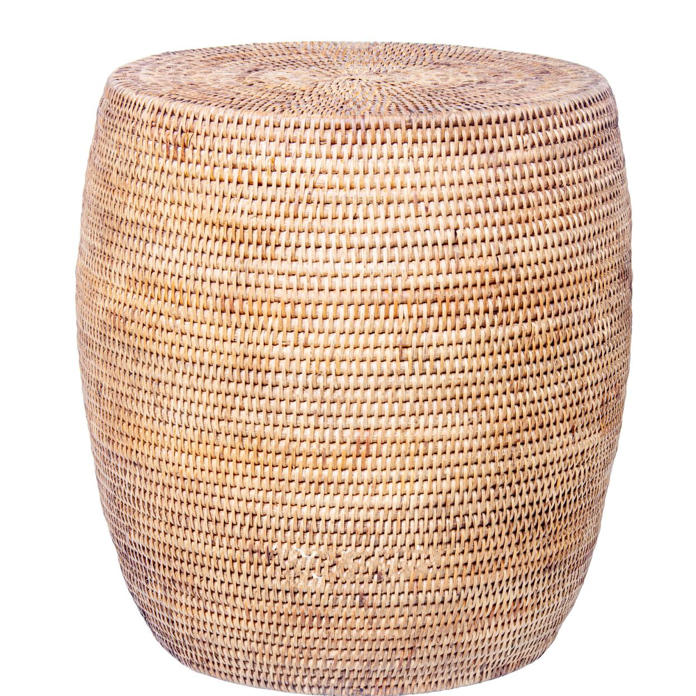 Natural Matt Rattan Round Lamp Table with Glass Top 45cm This matte natural woven rattan round lamp table, is a high quality artisan handmade product. Perfect for bedrooms, lounges and living areas in general. Stylish and such good quality.