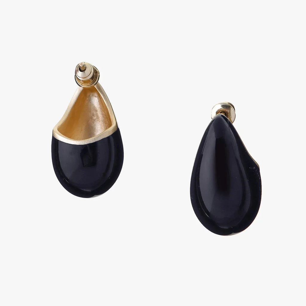 Hush Earrings Navy Enamel