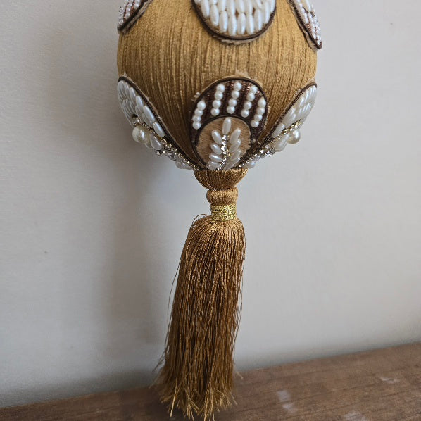 Ochre Bead Tassel Bauble 3