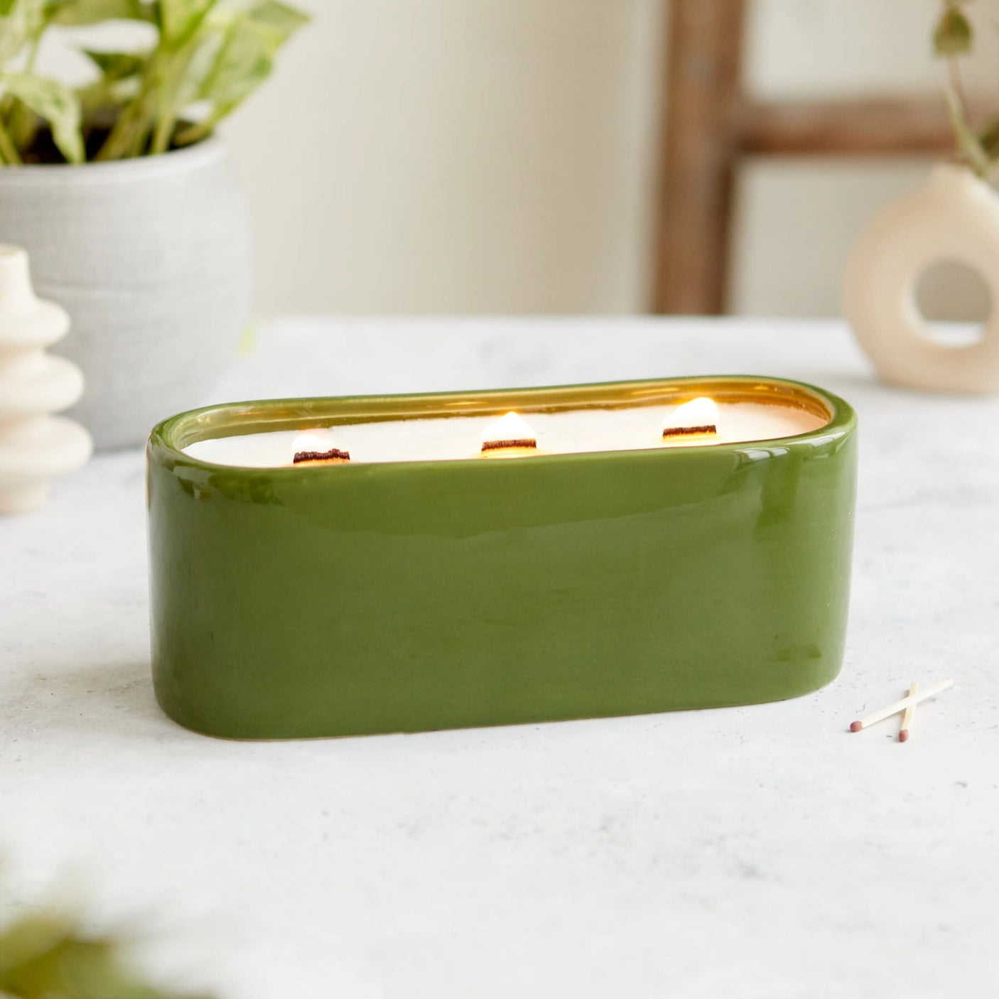 Olive Baguette Candle - Cedarwood and Juniper