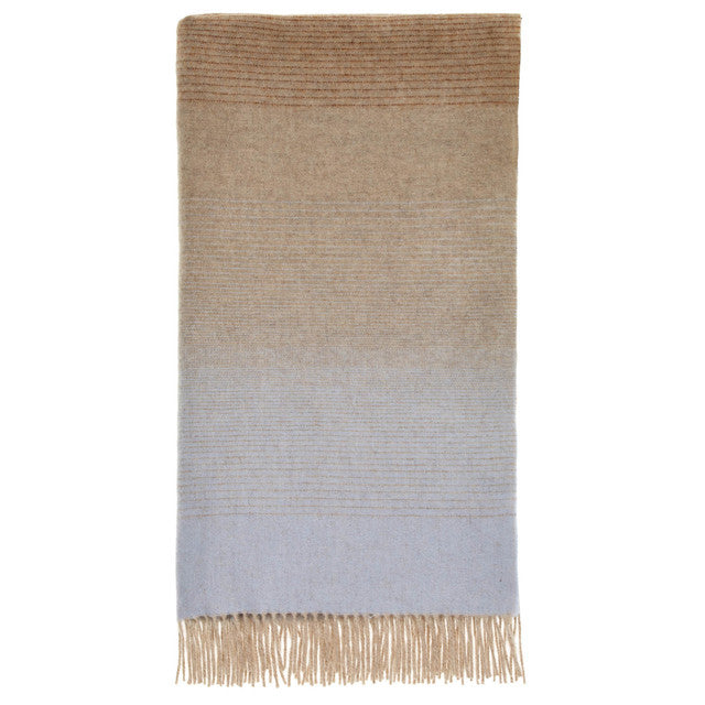 Ombre Stripe Merino Throw Navy Rust