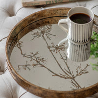 Waltham Round Mirrored Cow Parsley Tray 37cm | Annie Mo's
