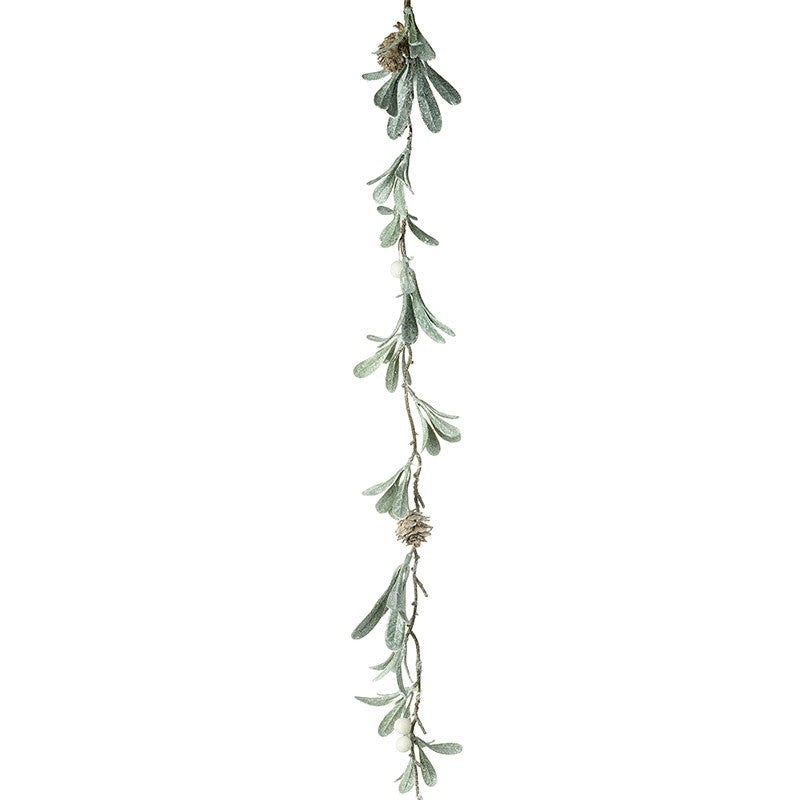 Pale Green Leaf Garland With Pinecone 110cm | Annie Mo's