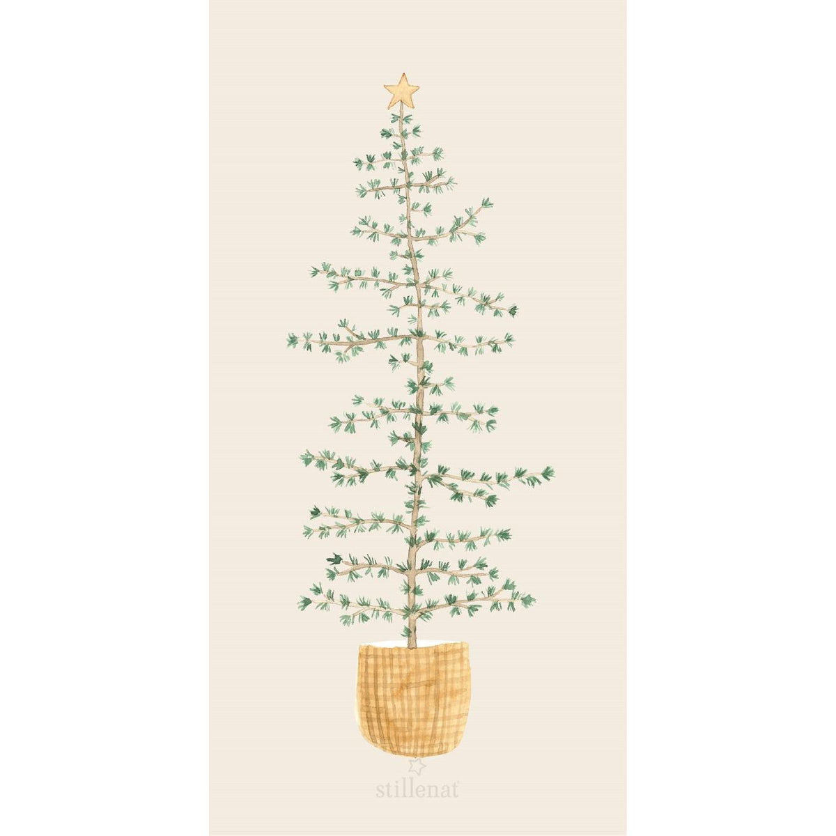 Paper Napkins 10x20cm Cedar Tree in Basket 16 Pc Per Pack | Annie Mo's