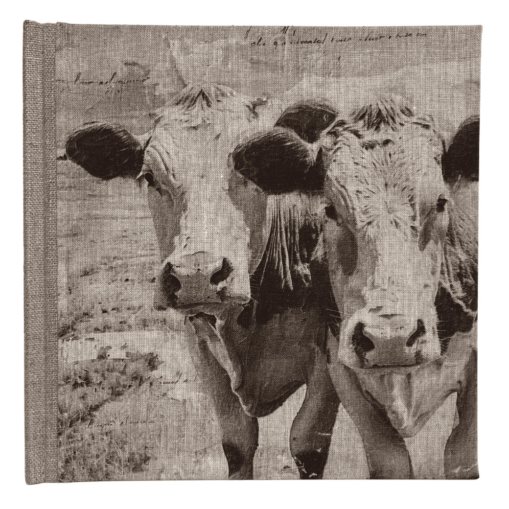 "Pastoral Cows" Handmade Linen Hardcover Notebook