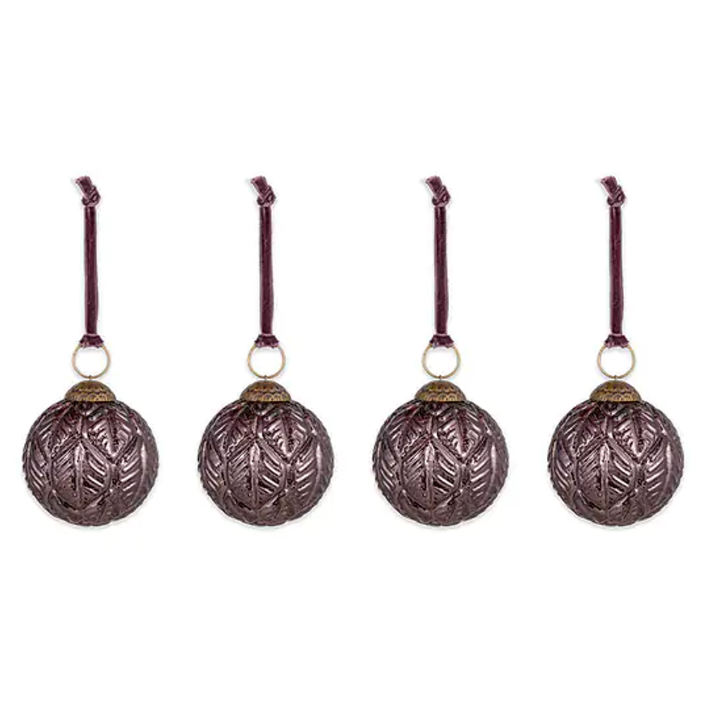 Patia Baubles - Antique Burgundy - (Set of 4) 8cm