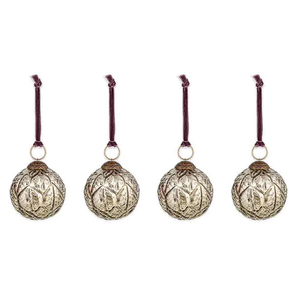 Patia Baubles - Antique Gold - (Set of Four) 8cm-B