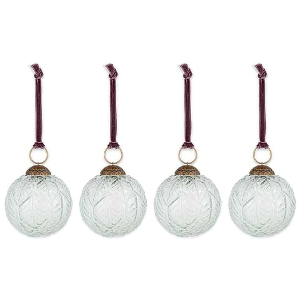 Patia Baubles - Clear - (Set of 4) 8cm