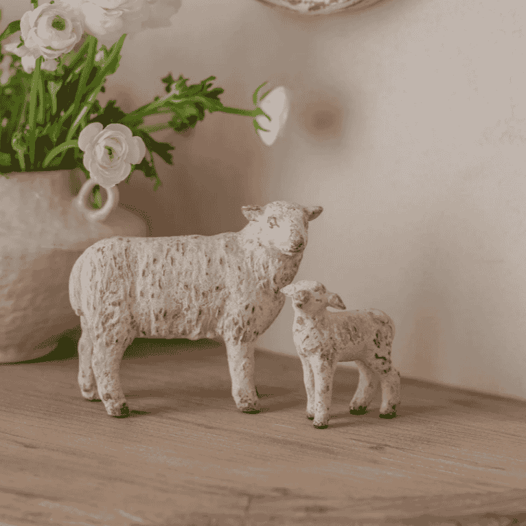 Petworth Sheep and Lamb Sculpture 16cm | Annie Mo's
