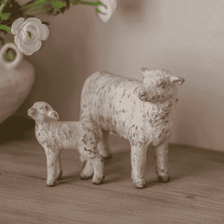 Petworth Sheep and Lamb Sculpture 16cm B | Annie Mo's