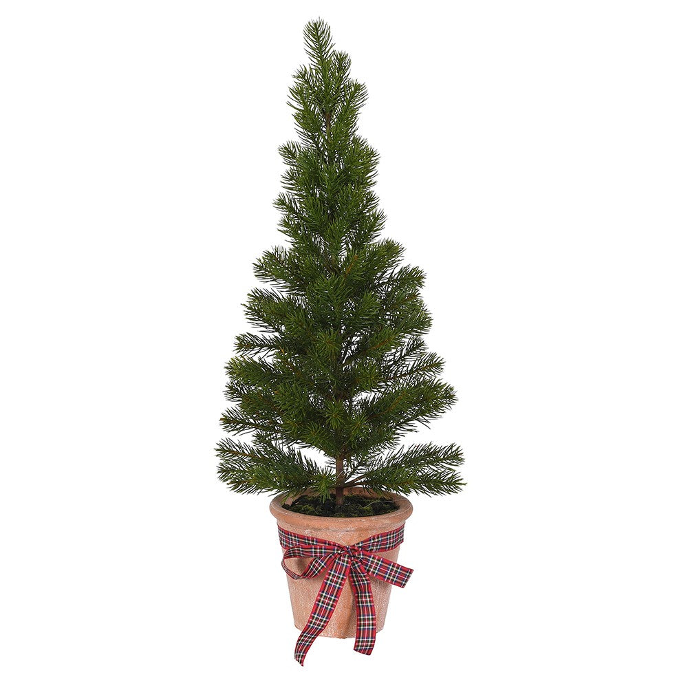 Pine Tree with Tartan Bow 38cm | Annie Mo's