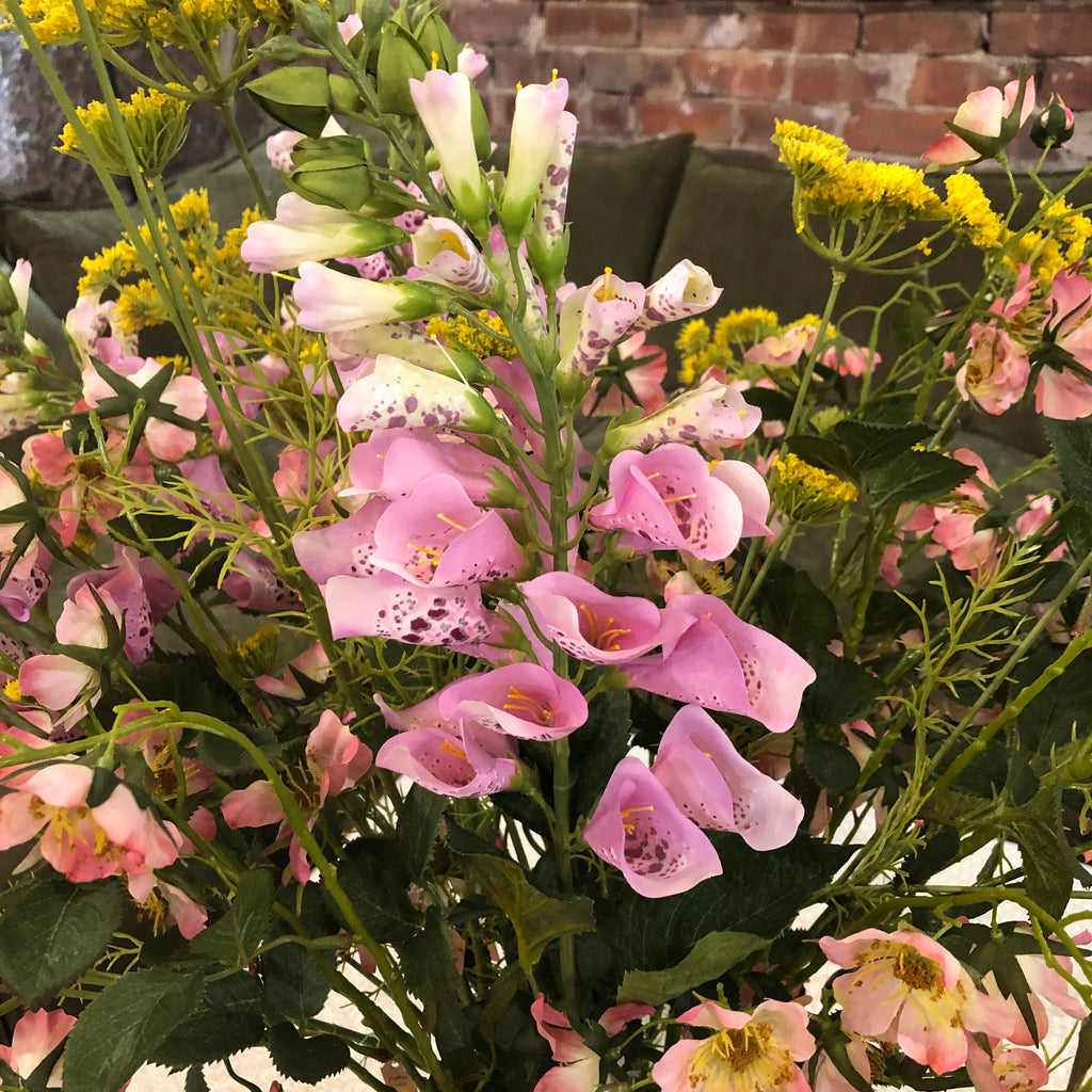 Pink Foxglove Spray with Leaves 87cm C