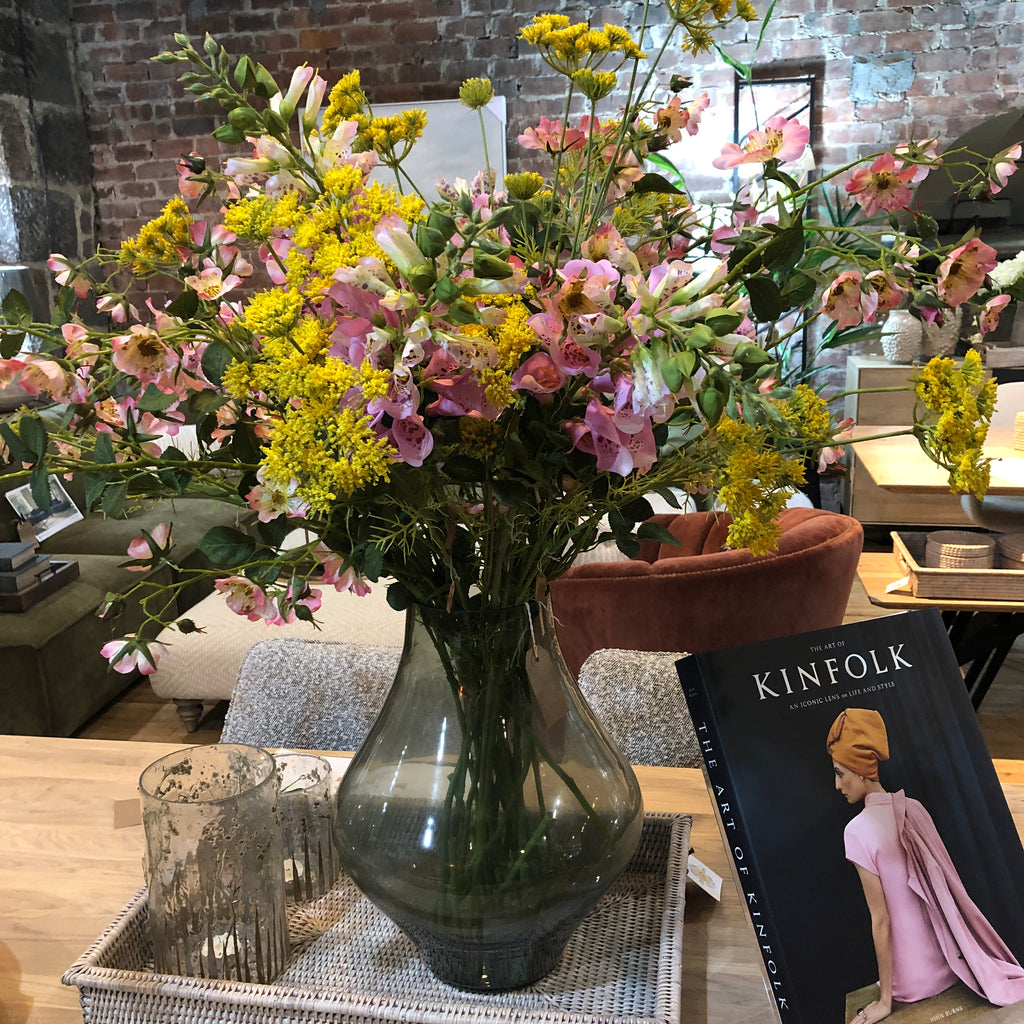 Pink Foxglove Spray with Leaves 87cm F