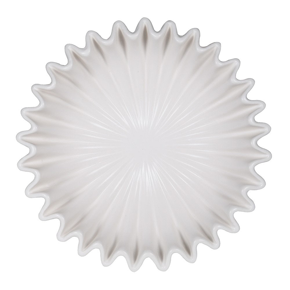 Porcelain Chalk White Waved Bowl 31cm B