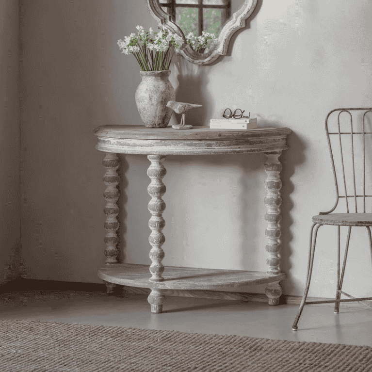 Portree Turned-Leg Console Table 80cm | Annie Mo's