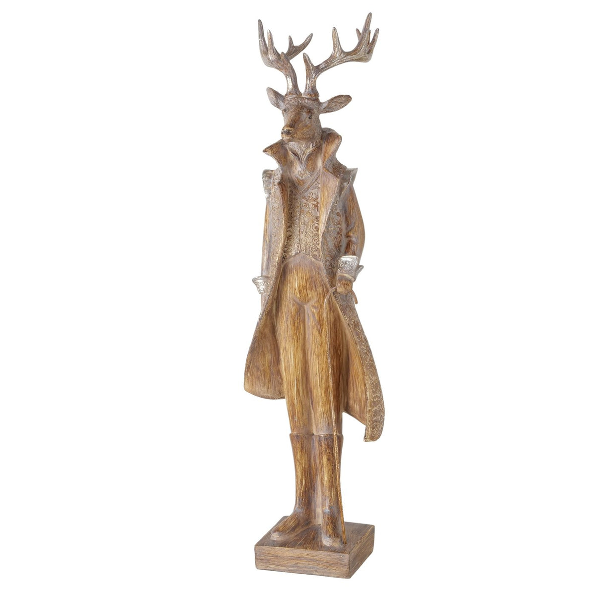 Proud Standing Wood Effect Regal Deer 62cm | Annie Mo's