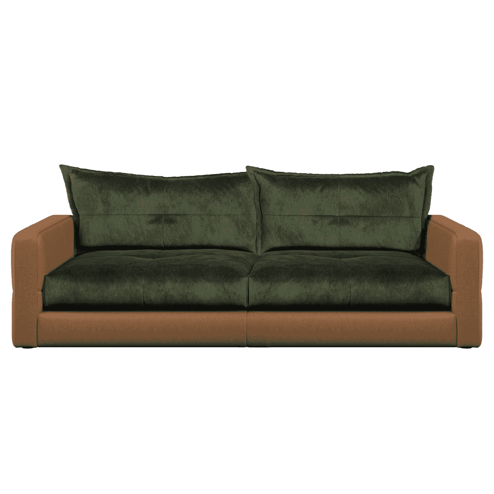 Quinn Four Seat Split Sofa | Leather Fabric Mix