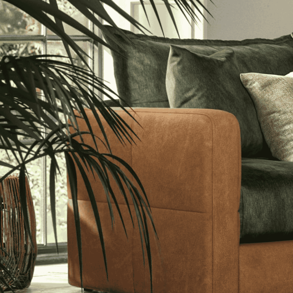 Quinn Snuggler Sofa | Leather Fabric Mix