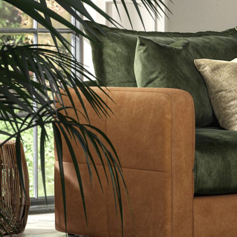 Quinn Snuggler Sofa | Leather Fabric Mix